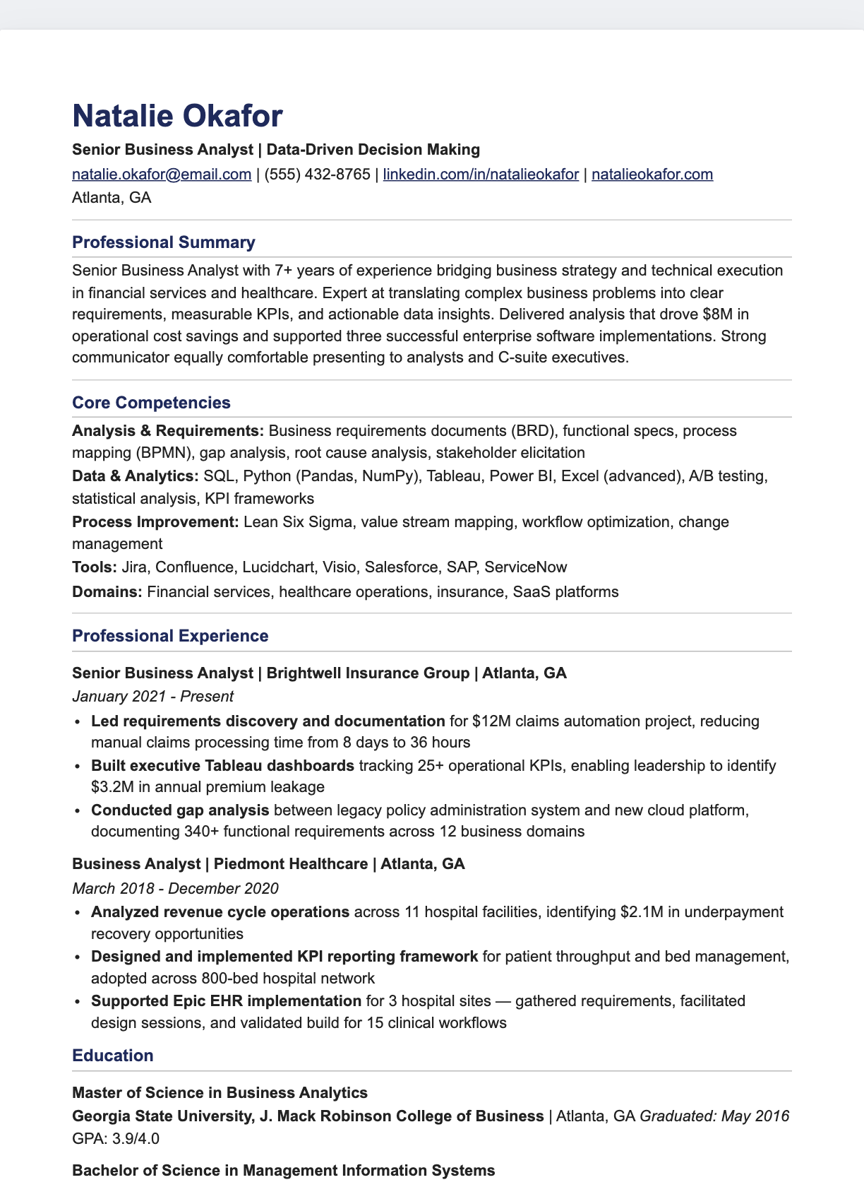 Recruiter Friendly resume template preview